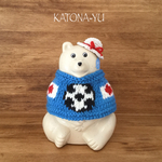 《送料込み》しろくま貯金箱  ワールドカップ  サッカー  ポンチョ  帽子  2点セット