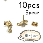 （10個5ペア）ストーン付きダイヤフレームピアス