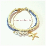 ミサンガアンクレット143♡yellow×silkyblue