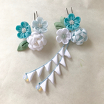 つまみ細工 浴衣髪飾り あさぎ