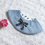 アイスブルー×リボンの刺繍のスタイ