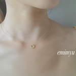 Double Chain Round Crystal  Necklace