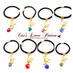 猫 ヘアアクセサリー ハート スワロフスキー 恋する ねこの ヘアゴム Cat's Love Potion 