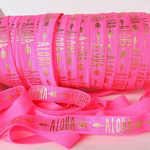 ヘアタイ  蛍光 ピンク 2mカット 16mm 幅 ALOHA arrow 