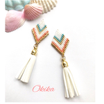 ビーズ タッセル ピアス《トロピカル カラー》