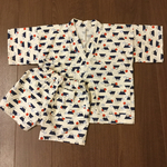 【送料無料】kid's　富士山甚平 白
