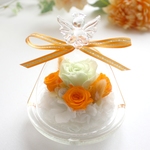 ☆プリザーブドフラワー☆オレンジ橙色のプリザ薔薇エンジェルのガラス花ブリザードフラワー結婚祝いバラ誕生日プレゼント結婚式ギフト退職祝い卒業祝い入学祝いセール激安 母の日のおくりもの特集