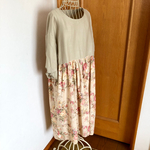 薔薇柄切替ツイストスリーブワンピース②