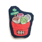 リトープスの刺繍ブローチ(チャーム変更可)