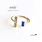 Swarovski crystal ＆Sapphire Ring