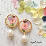 レジン★お花×パールのボタニカルピアス/イヤリング
