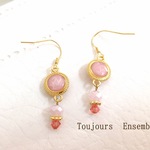 オパールのシンプルピアス　G