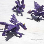 「ミッドナイトムーンドラゴン」3体セット ミニフィギュア☆サファリ社グッドラック・ミニ テラリウムレジンデコパーツ素材ミニチュアレプリカ[saf-180622-02]