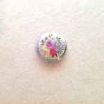 【再販】リネンと刺繍のバラと小花のピルケース B