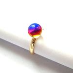 シャボン玉ストーン　ヘリオブルー　リング　ゴールド 