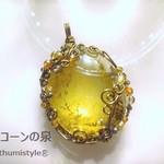 デンドリティッククォーツペンダント（ワイヤーアートジュエリー☆ワイヤーアクセサリー☆ワイヤーラッピング天然石ネックレス）