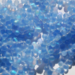 50個 チェコビーズ しずく＜4x6mm/ライトサファイアABフロストクリア＞ドロップ