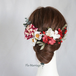 red×white  小粋で華やか和装ヘッドドレス♡
