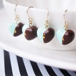ミニチョコミントハートのピアス
