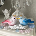 【再販】青い鳥と恋人のペア☆アロマストーン ☆Blue Bird☆置物☆ラッキーアイテム☆幸運の小鳥 ウェルカムボード