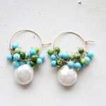 14KGF　 turquoise pearl impression piece[kgf0510] 