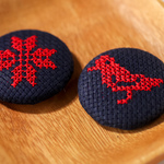 刺繍のマグネット　2個セット