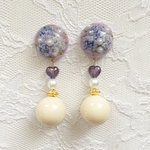 purple × ivory  beads