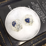 青のハートとクロス(シルバー)ピアス・イヤリング