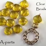 送料無料 ★  Clear Beads　ソフトスクウェアー  Mustard color  10pcs  3-G