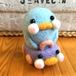 s様ご依頼品★しもぶくれカー(ペンギン)羊毛フェルト