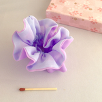 受注制作☆ミニシュシュ紫陽花のように～子供用OK☆2色使いふんわりシュシュ〜ライトブルー&パープル