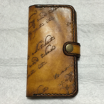 【オーダー制作】オリジナルiPhone6ケース（ぼかし染色＋カリグラフィ英字付き）