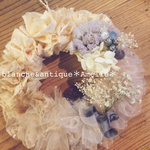お取り置き♡ホワイトアンティークリース かすみ草 紫陽花 プリザーブドフラワー ドライフラワー 