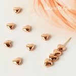 【20個】6mm ヘマタイトビーズ ハート ローズゴールド