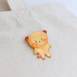 パンでできた犬型アンドロイド(こんがり)ツヤツヤブローチ