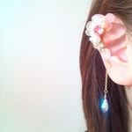 再販受注☆あじさいとサンキャッチャーのイヤーカフ☆