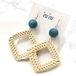 【New】ターコイズ×ラタン ピアス/イヤリング