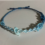 ヘンプのブレスレット アンクレット*青い海 【送料込】
