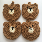 送料無料】4枚セット エコたわし アクリルたわし クマ B