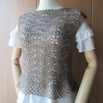 さわやかコットンのレース編みベスト