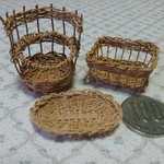 ミニチュアの籠「ベーカリーバスケット3点セット」