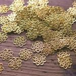 透かしパーツお花14mm【100個】50個×2袋ゴールド