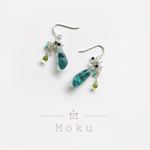 フローライトとペリドットのピアス