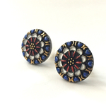 花時計のピアス or イヤリング（チェコガラスボタン）