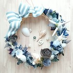[1点限り]シェルリース（25cm）＊ディープブルー＊サマーリース