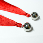 送料無料シルバービーズタッセルピアス