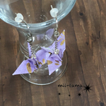 折り鶴ピアス（薄紫色）