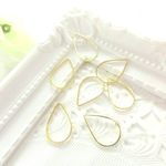 【再入荷】15個セット☆小サイズ16mm×11mm　しずく　細めフレームパーツ　
