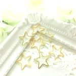 ※送料無料【再入荷】15個セット☆中サイズ16mm　星型　細めフレームパーツ　