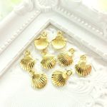 【再再入荷】小サイズ10個セット☆高品質ゴールドシェルチャーム
